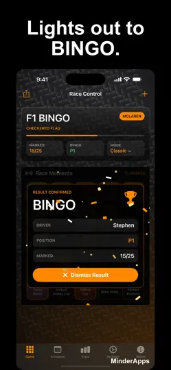 Capture d'écran de F1 BINGO sur iPhone 1