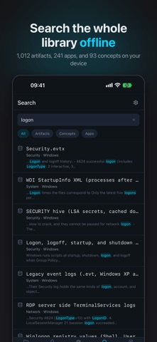 threadOS: Forensic Artifacts Screenshot 2 of 6