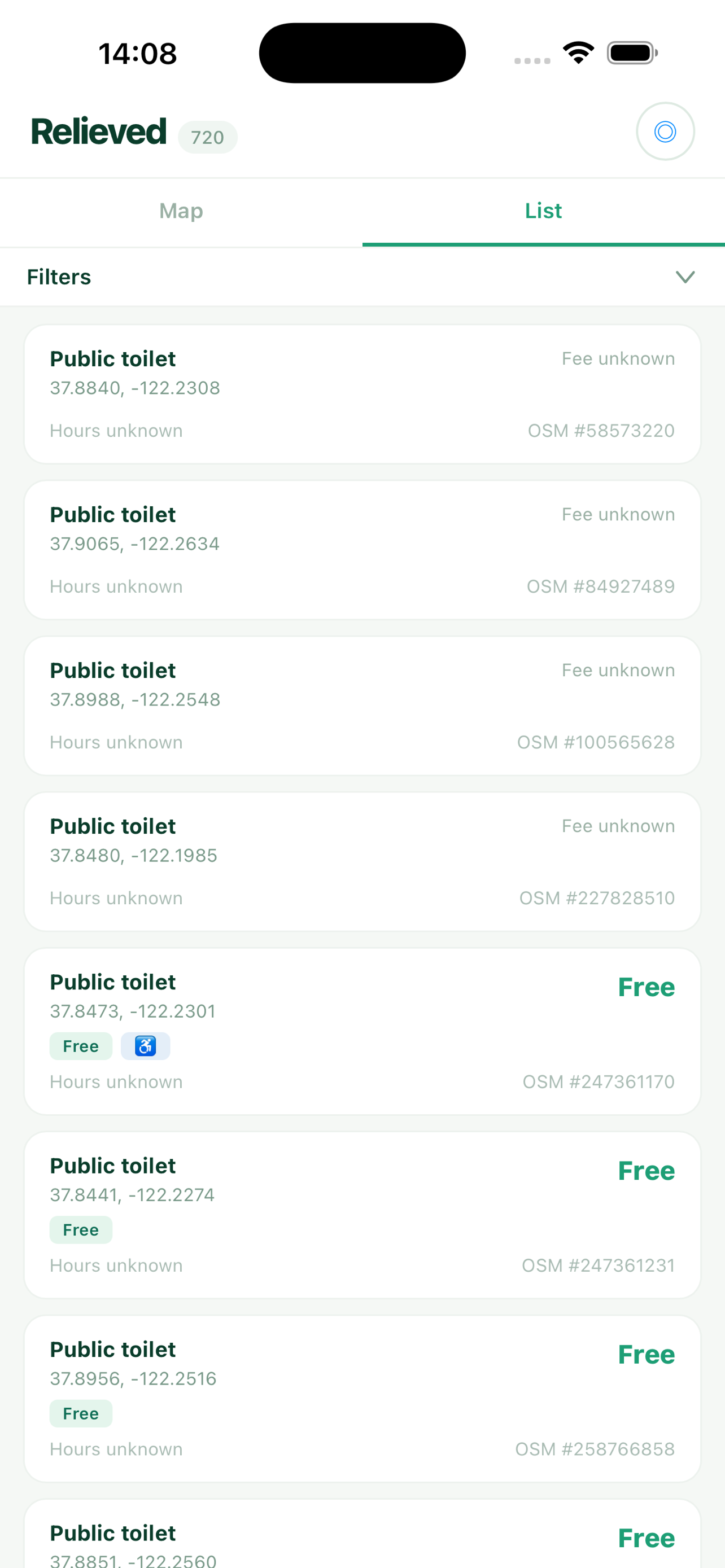 Relieved: Toilet Finder screenshot 2