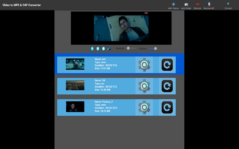 Movie MP3 Extractor app screenshot