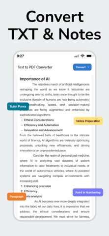 Text to PDF Converter - TXT iPhone screenshot