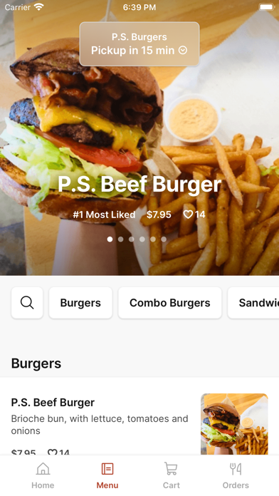 PS Burgers To Go iPhone screenshot 2 - Food & Drink app