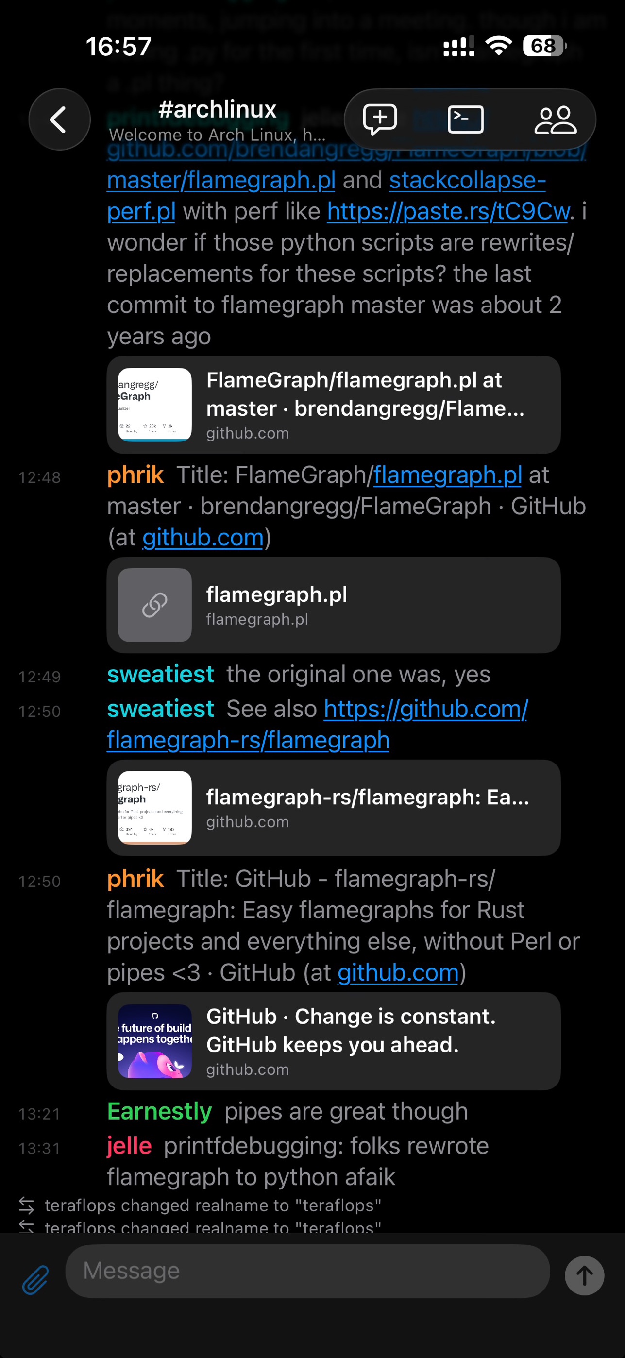 Screenshot 1 of Arkhe IRC