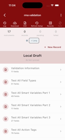 REDCap Go iPhone screenshot