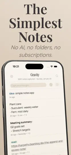 Captura de pantalla de Gravity – Minimal Notes en iPhone 1