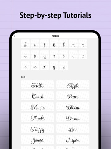 Calligraphy Practice · Cursive iPad screenshot