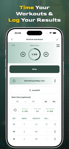 Virtus Athlete Gym Workout Log screenshot
