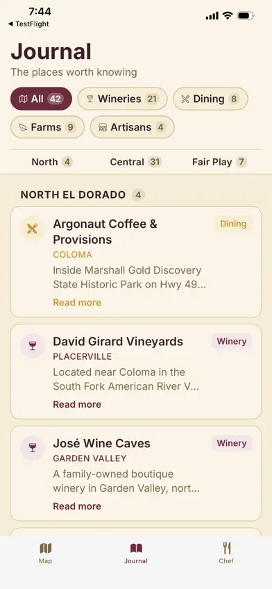 AmadorElDorado Food Wine Farms screenshot 2
