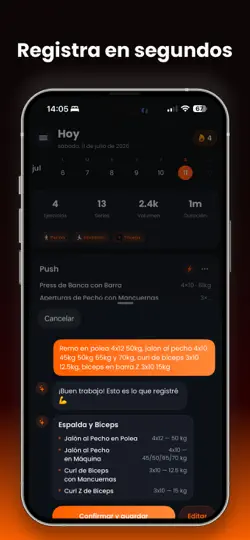 Captura de pantalla de Trevo: AI Gym Workout Tracker en iPhone 2