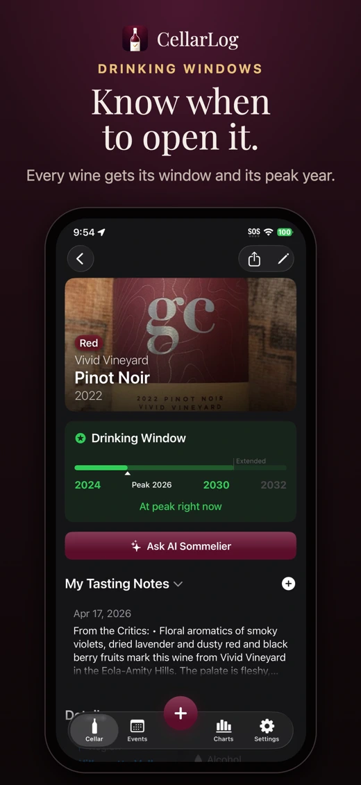 CellarLog Wine Cellar Manager search result