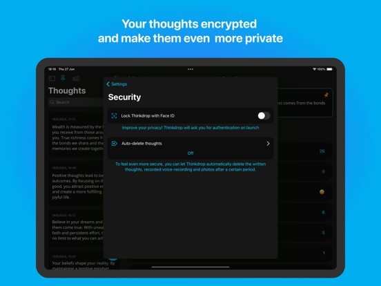 Thinkdrop: Drop your thoughts iPad screenshot 6 - Productivity app