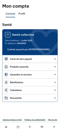 Capture d'écran de Sanergi IEG Ma Santé sur iPhone 3