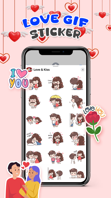 Screenshot #1 pour Animated Love & Kiss Stickers