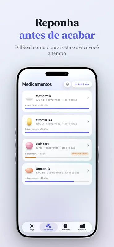 PillSeal: Lembrete de Remédios screenshot 5 of 7