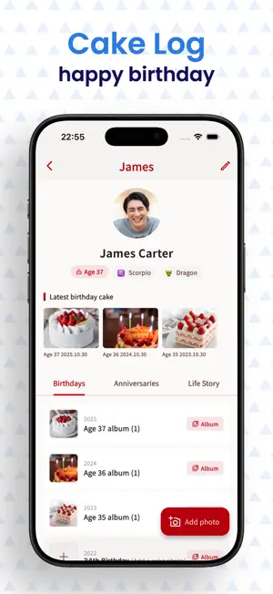 CakeLog: Birthday Album screenshot 4