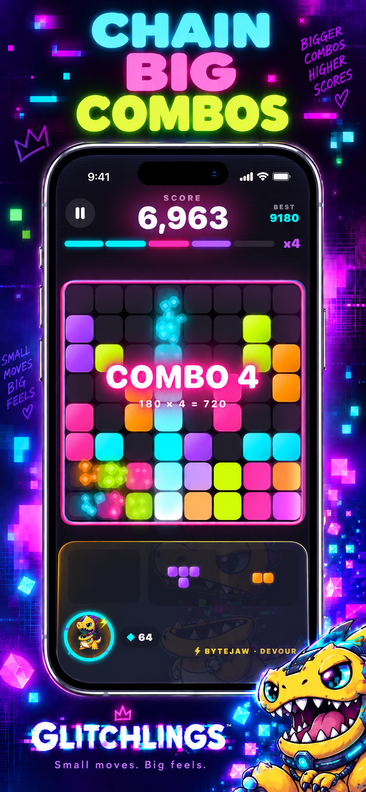 Screenshot 1 of Glitchlings: Block Puzzle Game