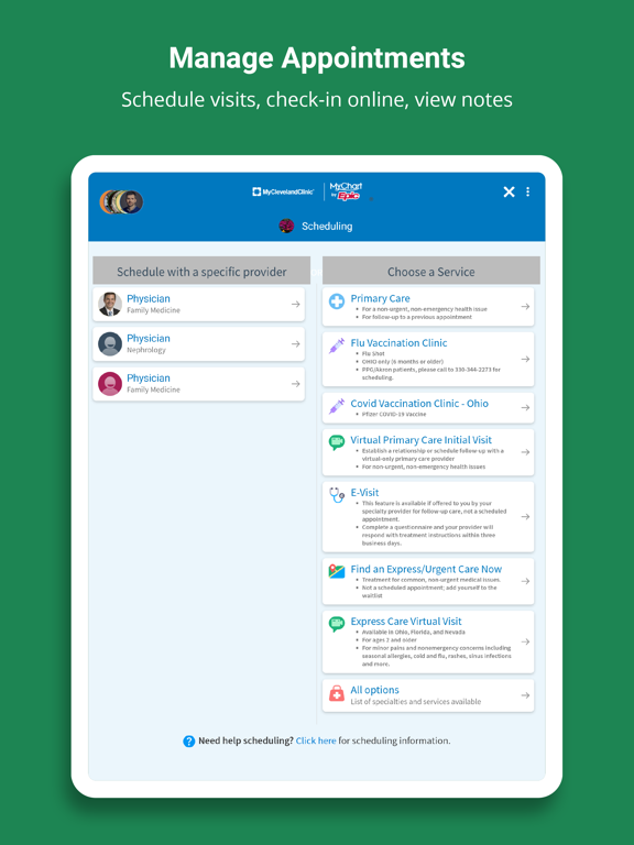 MyClevelandClinic® iPad screenshot