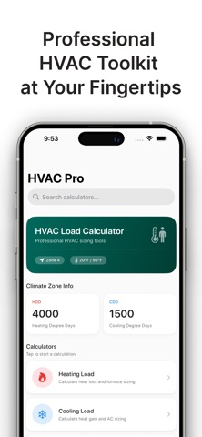 HVAC Pro: Load & Duct Sizing iPhone screenshot