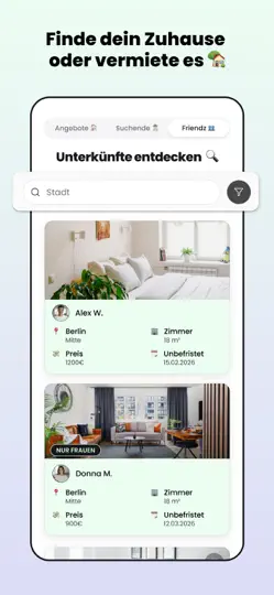 Screenshot von Flatsforfriendz - WG & Wohnung auf dem iPhone 1