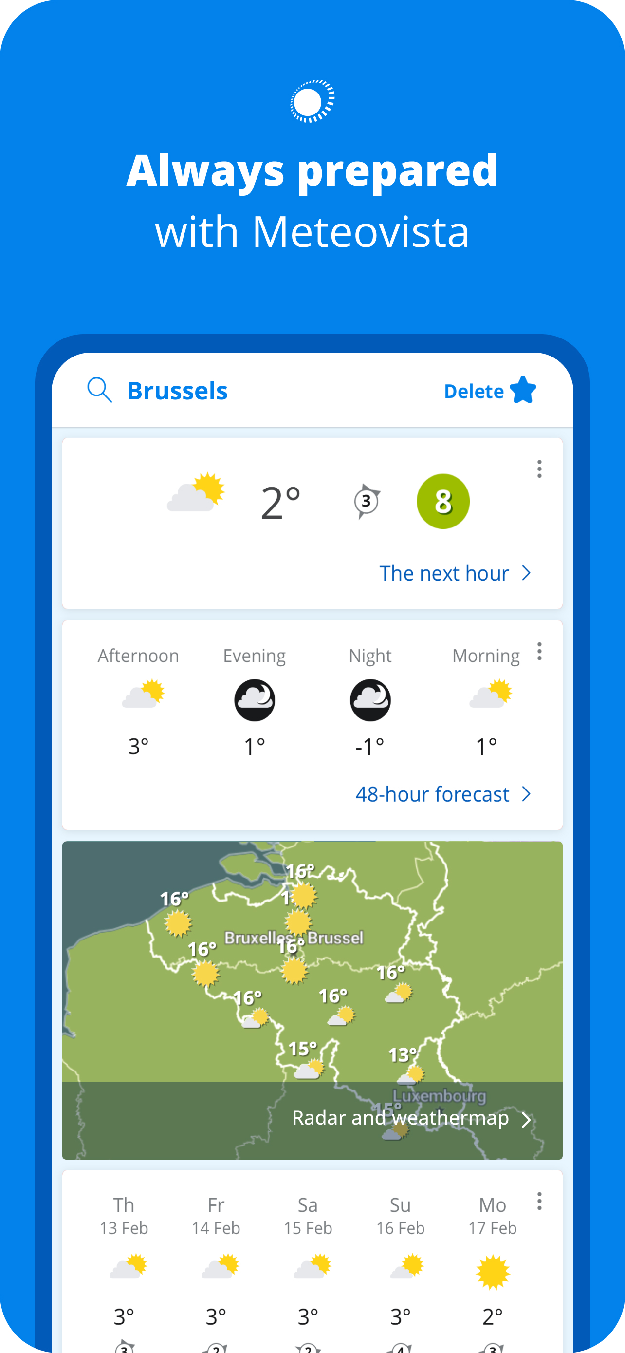 Meteovista: weather & rain