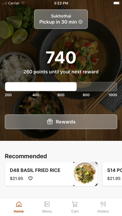 Sukhothai Restaurant iPhone screenshot 1 - Food & Drink app