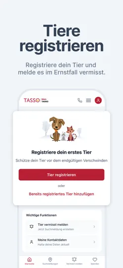 Screenshot von MeinTASSO auf dem iPhone 2