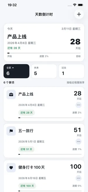 天数倒计时-纪念天数日子倒数天数助手 screenshot 1