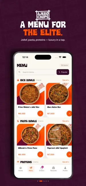 Ajebo Chops - Food Delivery screenshot 2
