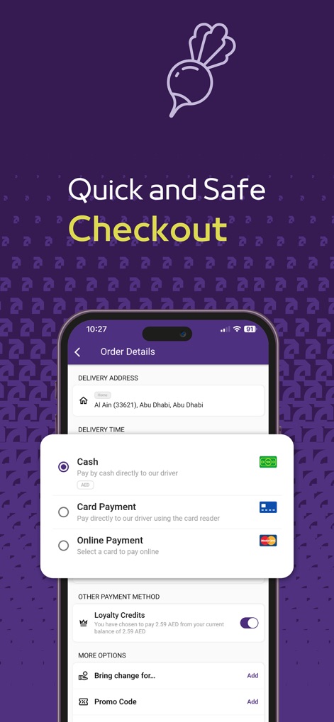 ADCOOP - 이 앱은 현금, 카드, 온라인 결제 등 다양한 결제 방식을 제공하며, 로열티 크레딧과 프로모션 코드를 사용할 수 있는 옵션으로 빠르고 안전한 결제 과정을 보장합니다.