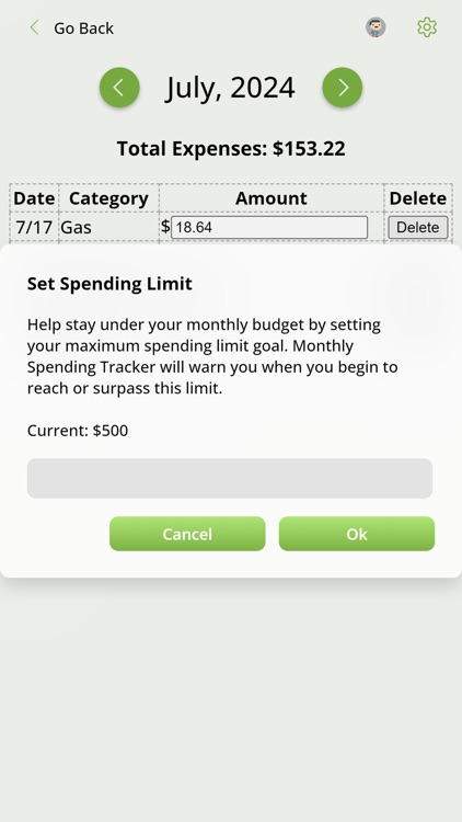Monthly Spending Tracker