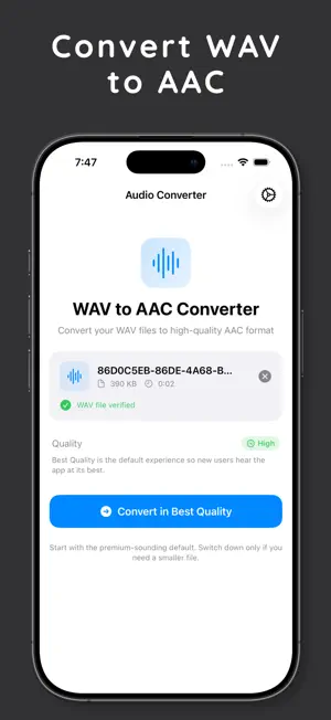 MP3 to AAC – Audio Converter screenshot 1