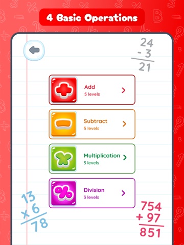 Maths learning add & subtract iPad screenshot