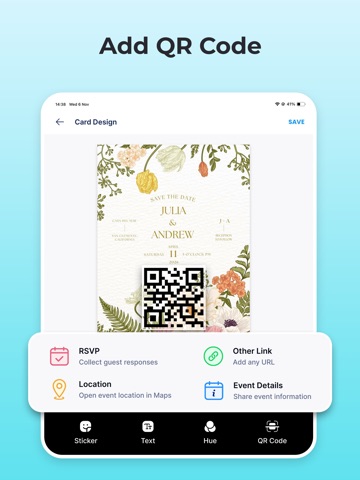 Invitation Maker - Invites4U iPad screenshot