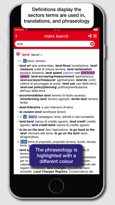 Hoepli English Dictionary Screenshot