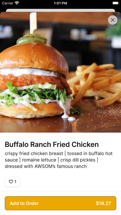 AWSOM Wings Pizza & Burgers iPhone screenshot 3 - Food & Drink app