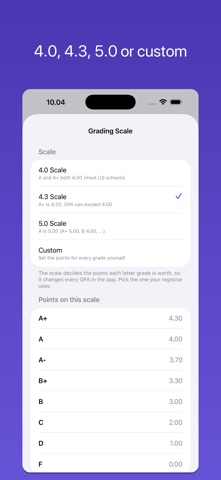 GPA Calculator: Grade Tool iPhone screenshot