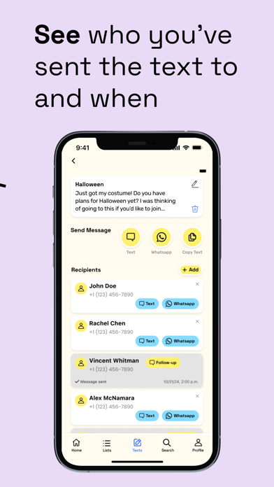 FriendApp (with mass text sms) Screenshot