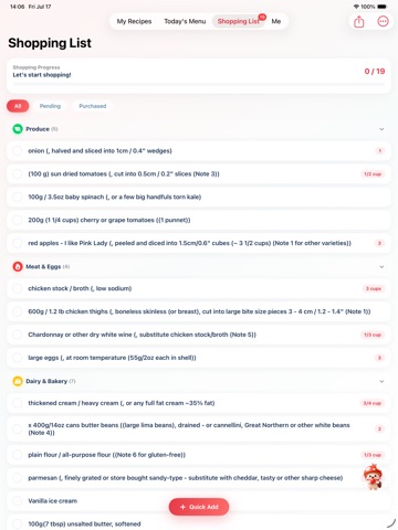 Today Recipes · Chef AI Agent iPad screenshot