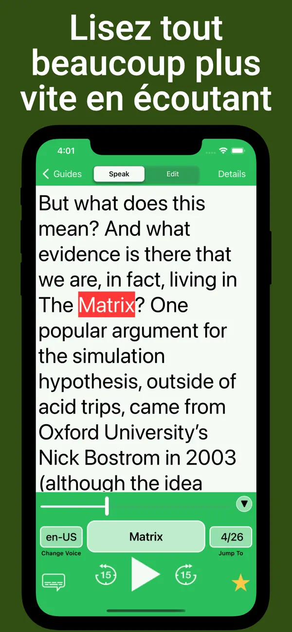 Screenshot #1 pour Lecteur de texte - Speaky