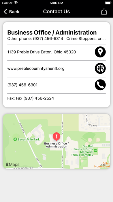Preble County Sheriffs Office Screenshot