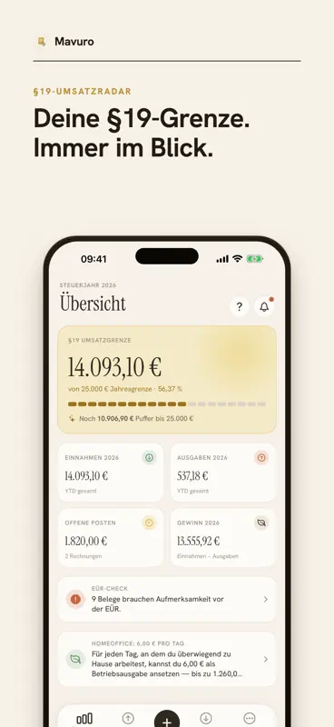 Mavuro: Kleinunternehmer §19 screenshot 2 of 5