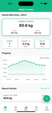 Weight Tracker: Body & BMI screenshot