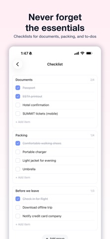 trablog - Trip Planner iPhone screenshot