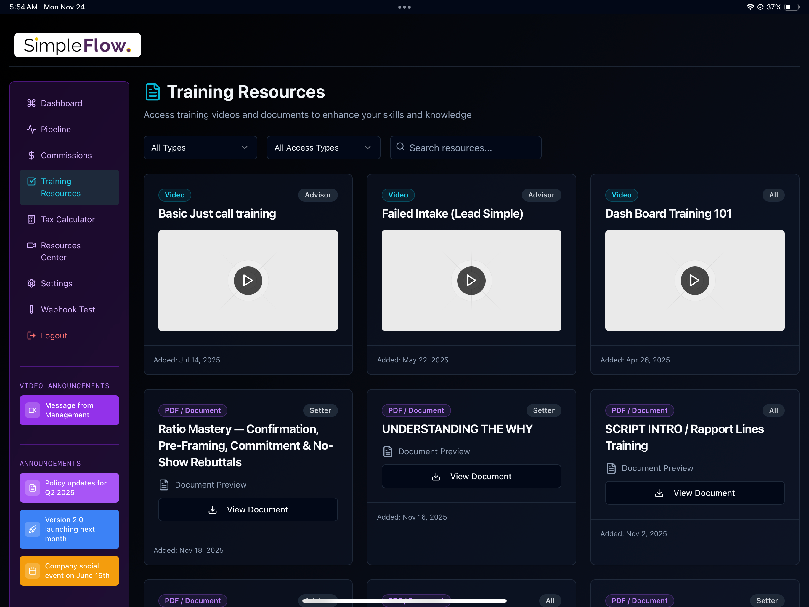 SimpleFlow Dashboard screenshot 11