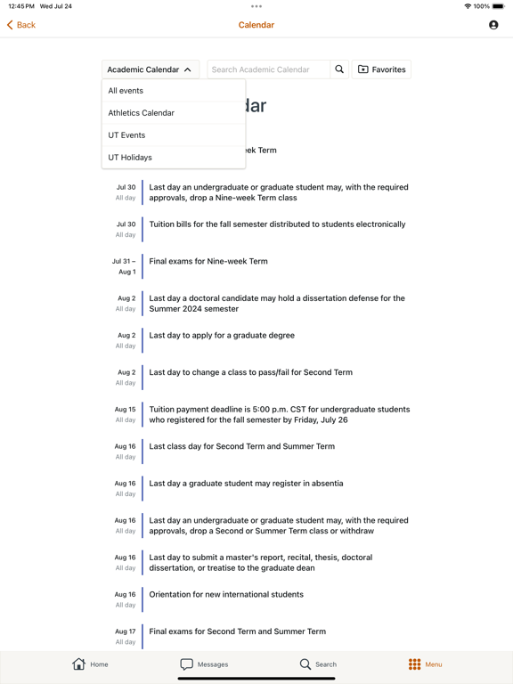 MyUT Austin iPad screenshot 5 - Education app