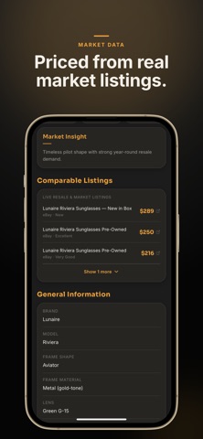 Soleil: AI Sunglass Value Scan iPhone screenshot