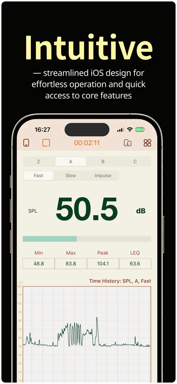 Screenshot #1 pour NoiseLab: Noise Meter,SLM,dB