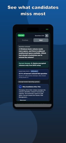 A+ Core 2 Practice Test screenshot