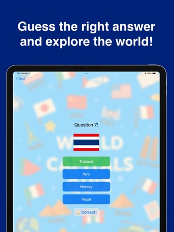 Flags & Capitals Quiz iPad screenshot