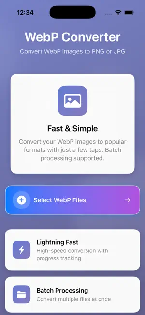 WebP to PNG & JPEG Converter screenshot 1
